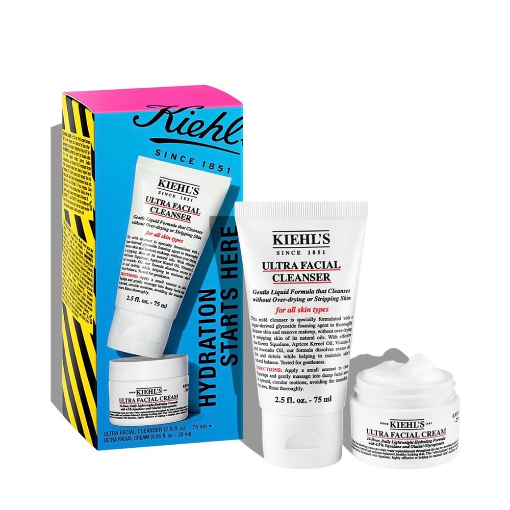 KIEHL’S Hydration Starts Here Skincare Set (Cleanser & Cream)
